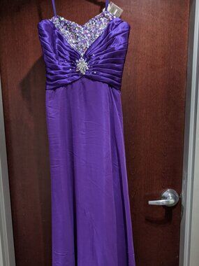 Mori Lee Flaunt 93212 Size 14 Purple Prom Dress